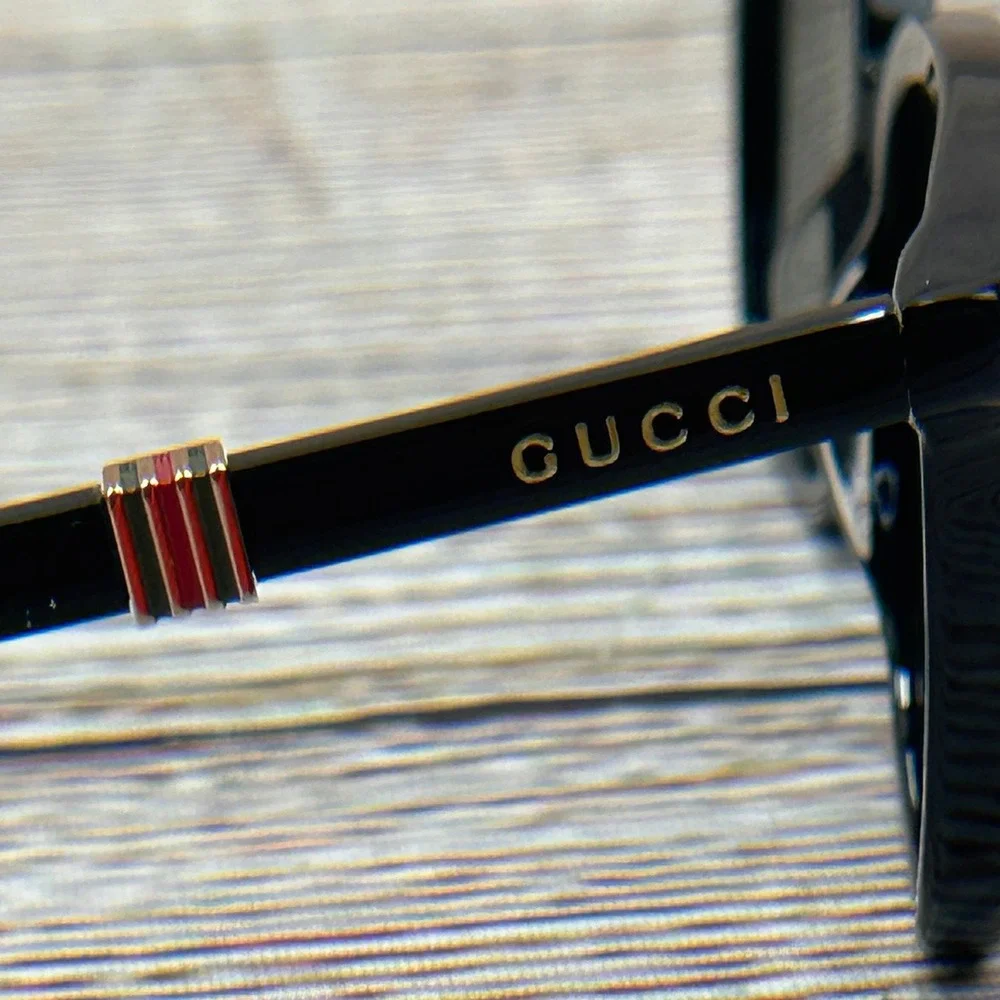 Gucci GG1493S 001 Black Acetate Square‎ Sunglasses Grey Lens w/ Case Never Worn